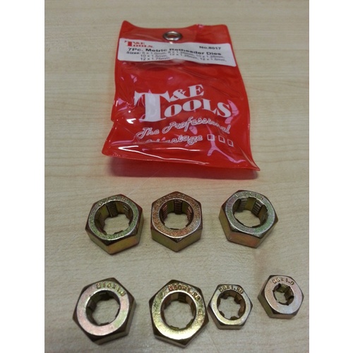 Metric Rethreader Dies 7 Piece Set T&E Tools 8017