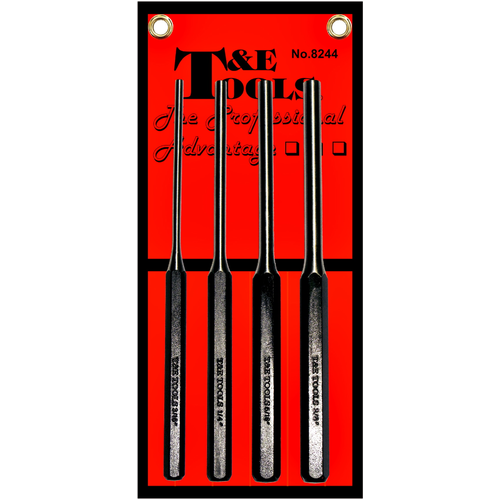 4 Piece Long Pin Punch Set (In Vinyl Pouch)                 T&E Tools 8244