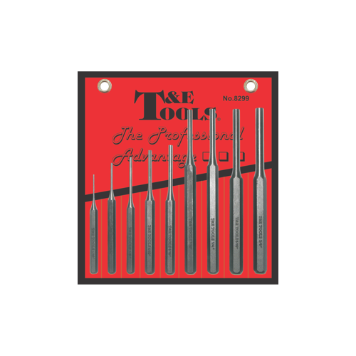9 Piece Pin Punch Set (In Vinyl Wallet) T&E Tools 8299