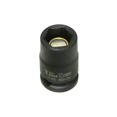 12mm x 3/8" Drive Magnetic Impact Metric Socket T&E Tools 83312M