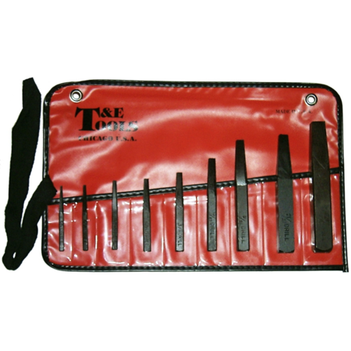 9 Piece Square Type Screw Extractor Set T&E Tools 8960