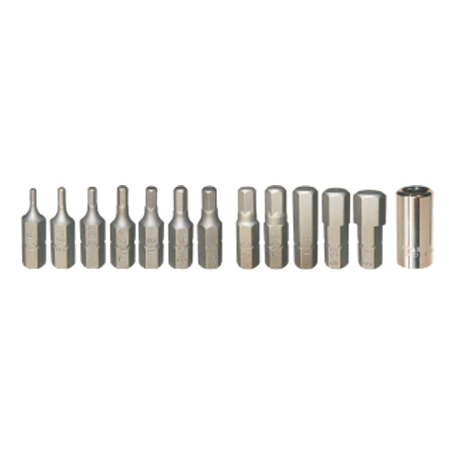 13 Piece SAE In-Hex Insert Bits (1/4" Hex Short) T&E Tools 91112