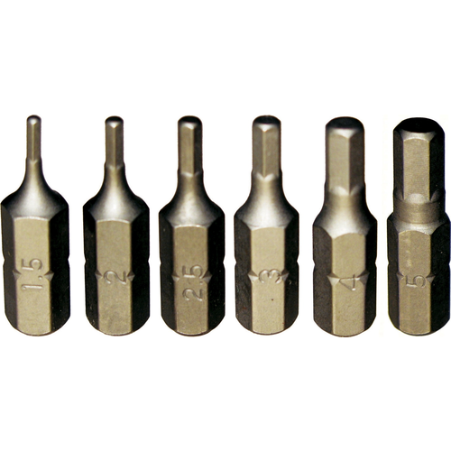 11 Piece Metric In-Hex Insert Bits (1/4" Hex Short) T&E Tools 91114