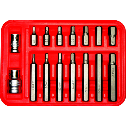 16 Piece SAE In-Hex Bits (5/16" Hex Short & Long) T&E Tools 91134