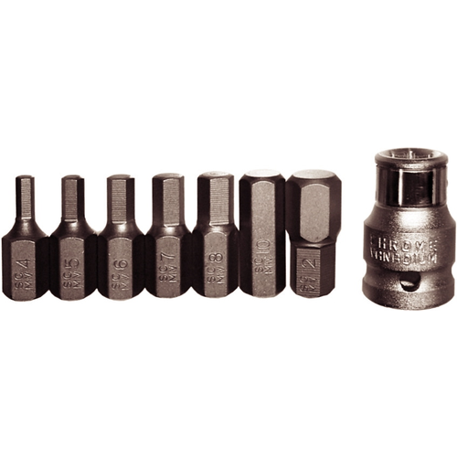 8 Piece SAE In-Hex Bit Set (10mm Hex Short) T&E Tools 91218