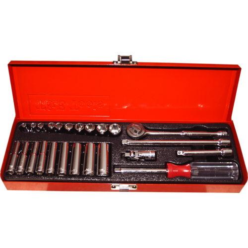 T&E Tools 24 Piece 1/4"Drive SAE Socket Set (6 Point)  92624