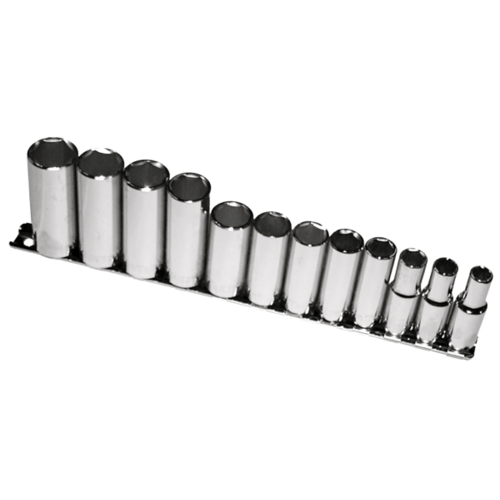 12 Piece 3/8" Drive Metric Deep Sockets (6 Point) T&E Tools 93412