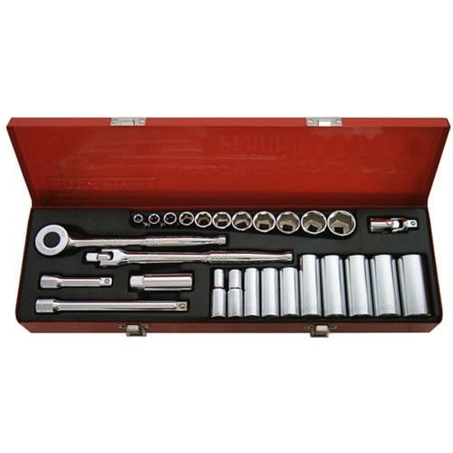 27 Piece 3/8" Drive SAE Socket Set (6 Point) T&E Tools 93626