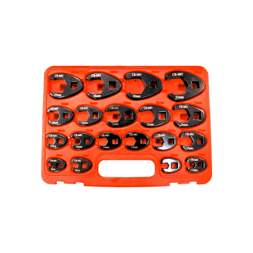 19 Piece Metric Flare Nut Crowsfoot Wrenches T&E Tools 93919