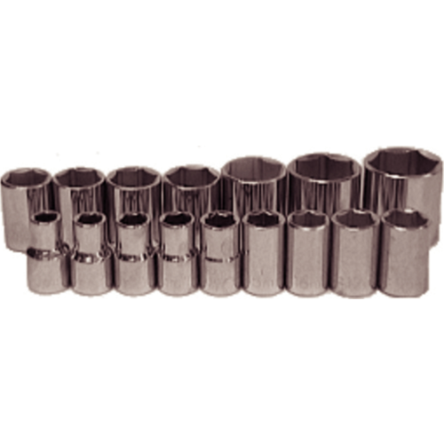 16 Piece 1/2" Drive Metric 6 Point Sockets T&E Tools 94216