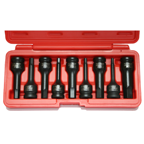 9 Piece SAE Deep In-Hex Impact Sockets T&E Tools 94809