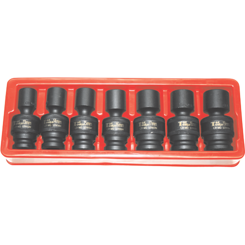 7 Piece 1/2" Drive Metric Impact Universal Sockets T&E Tools 97488