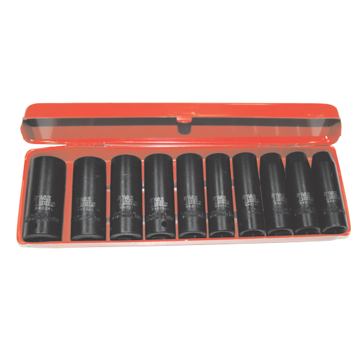 10 Piece 1/2" Drive Metric Deep Impact Sockets T&E Tools 98410L