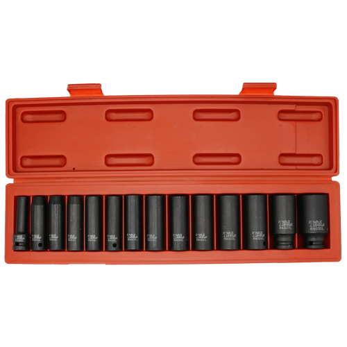 1/2"Dr Deep Metric Impact Socket 14 Piece Set T&E Tools 98413L