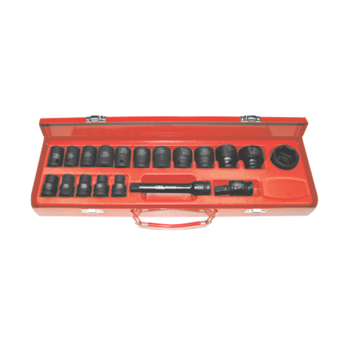 19 Piece 1/2" Drive Metric Impact Sockets T&E Tools 98419