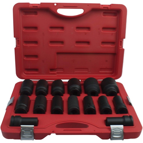  Socket Set Impact 14Pc. 1/2" Drive 12Pt Deep Impact 78L T&E Tools TE-98424L