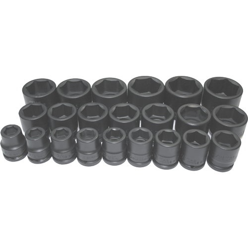 22 Piece 1" Drive Metric Impact Sockets T&E Tools 98622