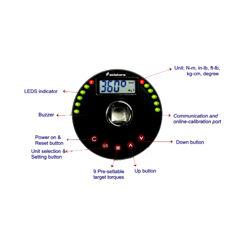 Digital Angle & Torque Adaptor T&E Tools AD340-CN