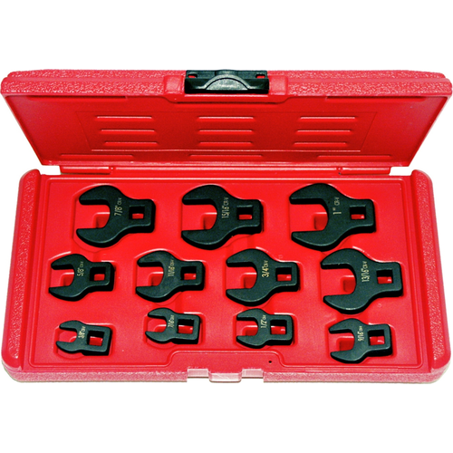 11 Piece SAE Open-End Crowsfoot Wrenches T&E Tools BCF55