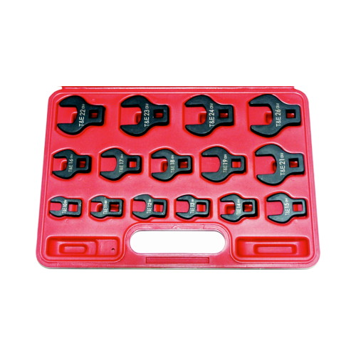 Crowsfoot Open-End Metric Wrench Set -15 Piece T&E Tools BCF55M