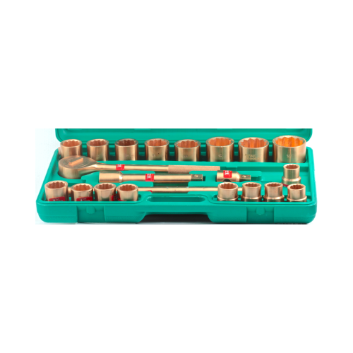 21Pc. 3/4"Drive Socket Set 21-50mm (Copper Beryllium) T&E Tools CB101L