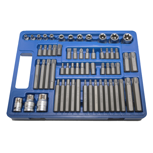 61 Piece Torx/Spline/Hex/Screwdriver Bits & "E" Series Sockets T&E Tools CL161