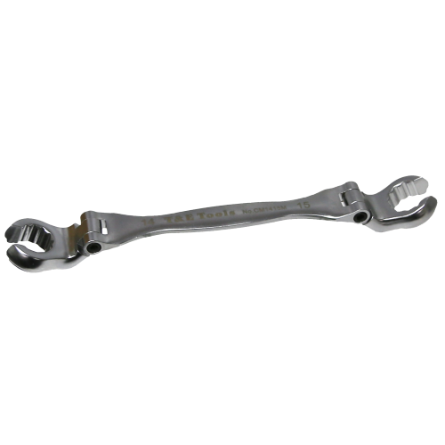 14 x 15mm 12 Point Flex Head Flare Nut Wrench T&E Tools CM1415M