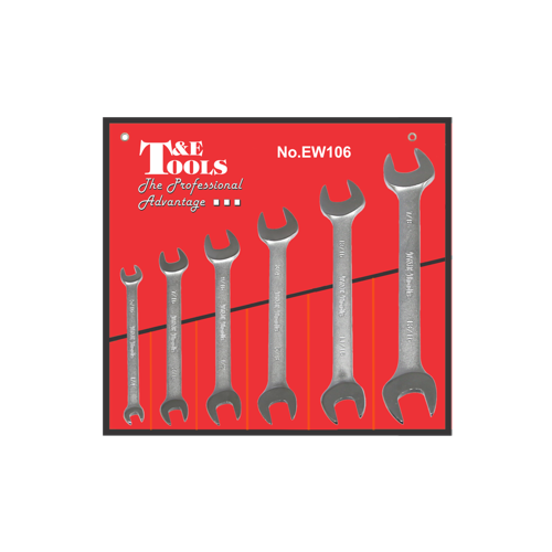 6 Piece SAE Open-End Wrench Set T&E Tools EW106