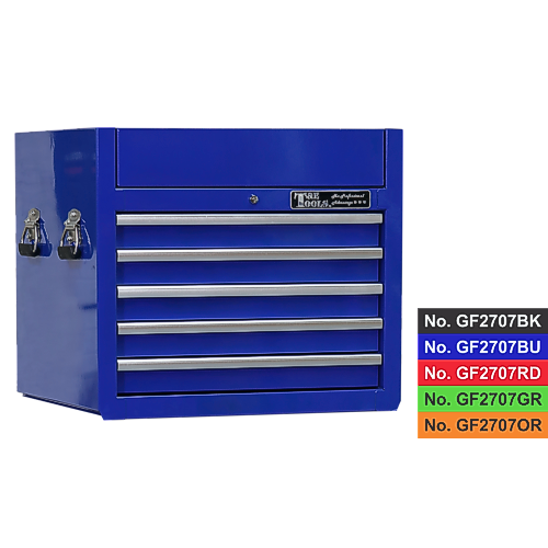 Top Tool Chest 27" Godfather Series 5 Drawer Tool Box Blue T&E Tools TE-GF2705BU