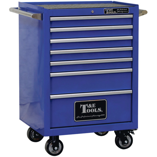 Roller Tool Cabinet 27" Godfather 7 Drawer Tool Box Blue T&E Tools TE-GF2707BU