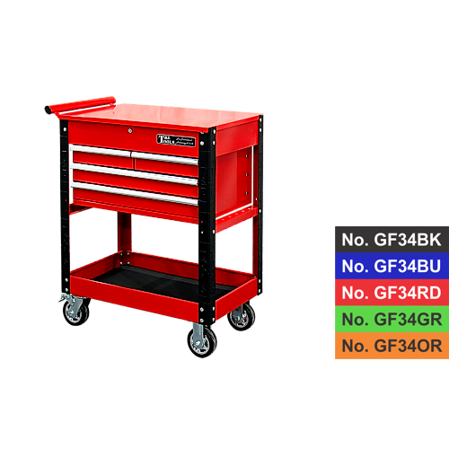 30" Heavy-Duty 4 Drawer Utility Cart -Red
