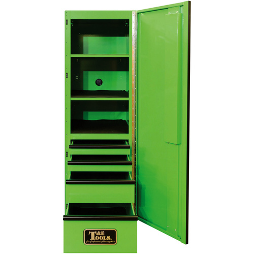 Side Tool Cabinet 76" Godfather 4 Drawer Right Hand Side Toolbox Green T&E Tools TE-GF76R4GR