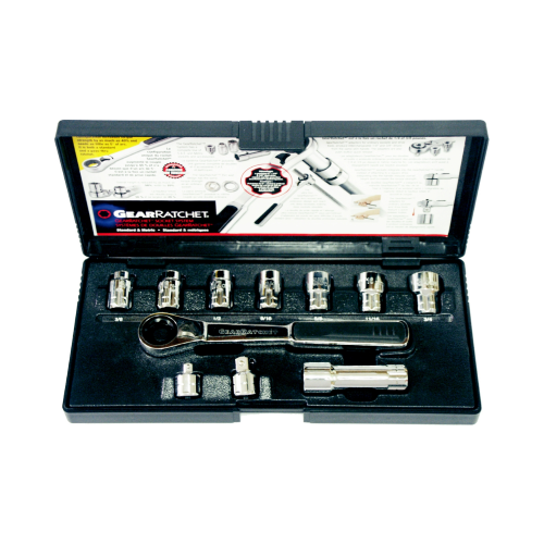 M20 Hollow Drive SAE Gear Ratchet Socket 11 Piece Set T&E Tools GR20200