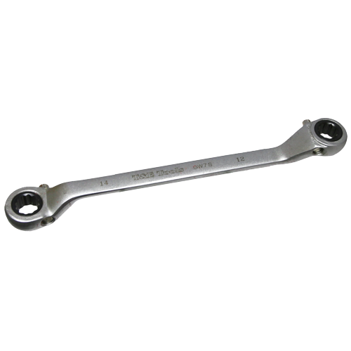 Offset Ratchet Ring Wrench 12 x 14mm Heavy-Duty T&E Tools GW-2M Spanner