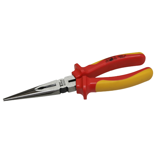VDE Insulated 8" Long Nose Pliers T&E Tools IS2023