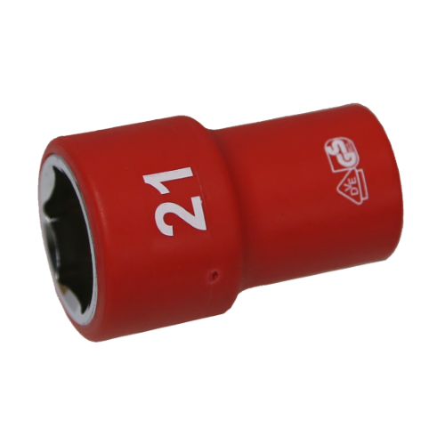 21mm x 1/2"Dr. 6Pt VDE Insulated Socket T&E Tools IS26215