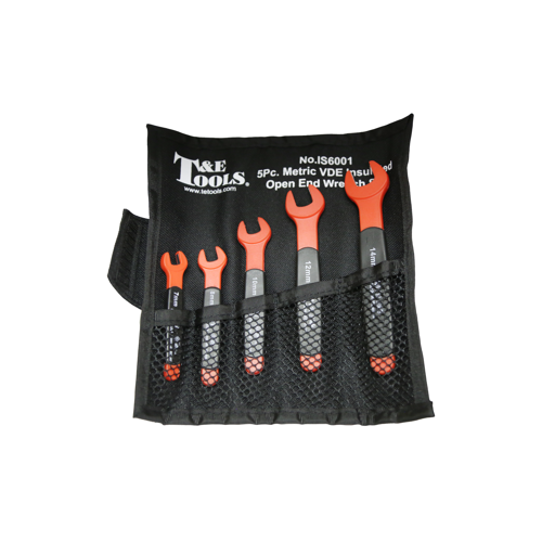 5Pc. Metric VDE Insulated Open End Set 7, 8, 10, 12, 14mm T&E Tools IS6001