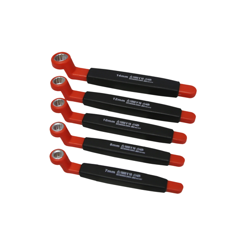 5 Piece Metric VDE Insulated Ring End Set 7, 8, 10, 12, 14mm T&E Tools IS6101