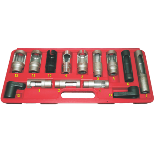 14Pc. Injector & Sensor Socket Set T&E Tools J4295