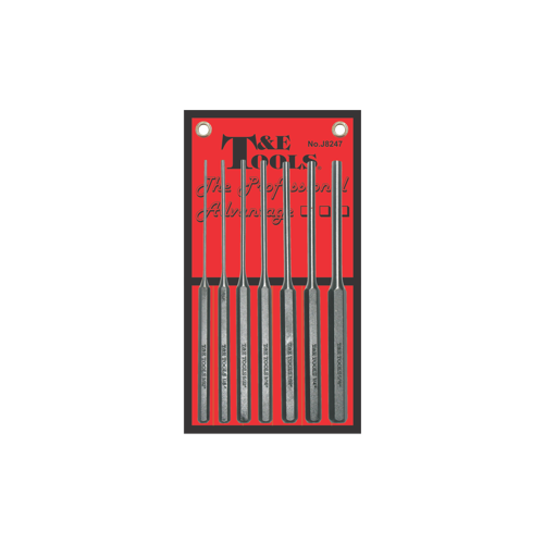 Long Pin Punch 7 Piece Set (In Vinyl Pouch) T&E Tools J8247