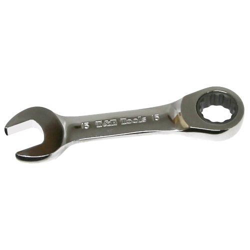 15mm Stubby Gear Ratchet Wrench T&E Tools S51015