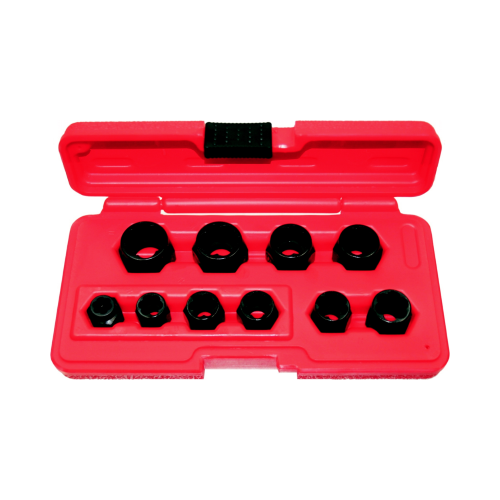 10 Piece Hexagonal Hole-Thru Metric Impact Twist Sockets T&E Tools T1033