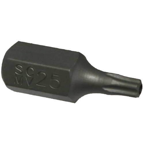 T25 5Pt.Tamper Torx-Plus Impact Bit 10mm Hex x 30mm long T&E Tools T6062