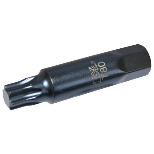 T80 Torx -r  22mm Hex x 107mm Long Insert Bit T&E Tools T6980