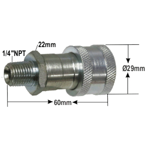 1/4"NPT Ram Large Female Half Coupler T&E Tools T9794-L