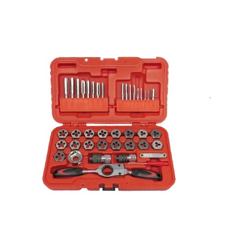 40 Piece SAE Tap & Die with Gear Ratchet Wrench T&E Tools TD40BS