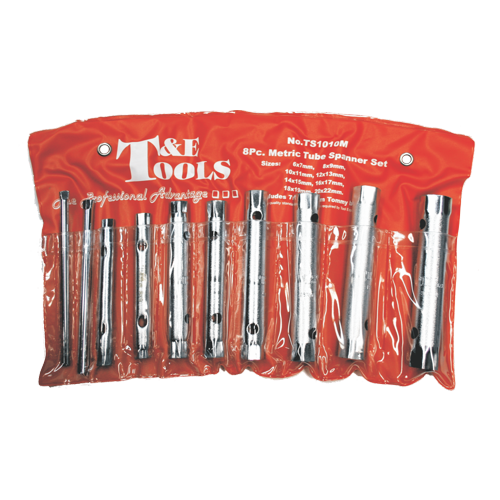 8 Piece Metric Tube Spanner Set T&E Tools TS1010M