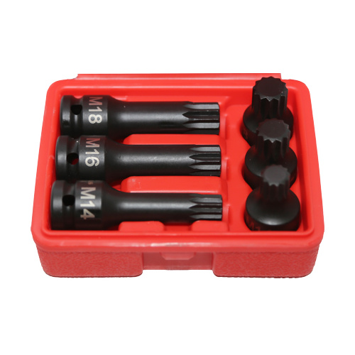 6 Piece Multi-Spline Impact Socket Set T&E Tools TX030
