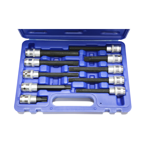 10 Piece In-Hex, Spline, Torx-r, Ribe Socket Set T&E Tools TX039