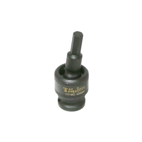 8mm x 1/2"Dr. Impact Uni. In-Hex Socket T&E Tools U7808M